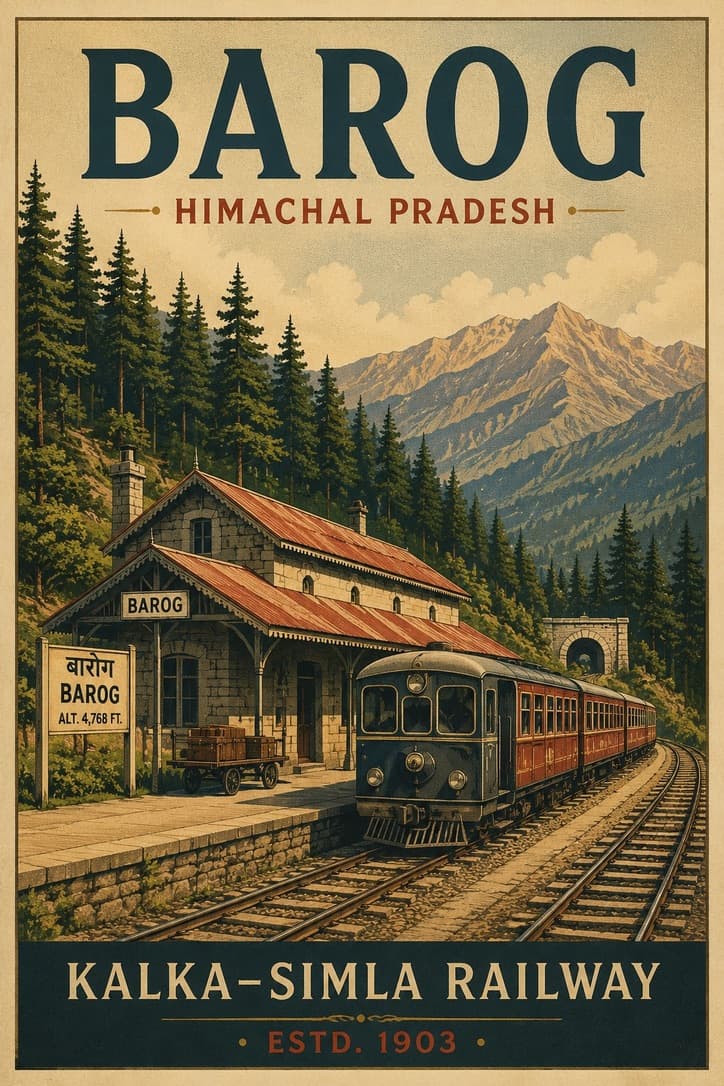 Barog railway station on the Kalka-Shimla Railway, Himachal Pradesh