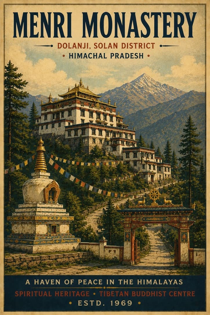 Menri Monastery in Dolanji, Solan district, Himachal Pradesh